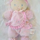 Carters Just One Year Pink rattle Doll Blonde Soft Plush baby First Lovey Lovie velour