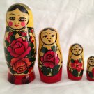 Authentic Russian Semenov Wooden Nesting Dolls Matryoshka for Display purchased USSR Russia Wood