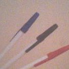3 Assorted Stick Pens: Black, Blue and Red