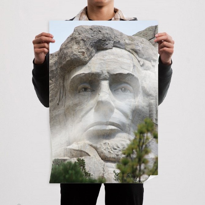 Abraham Lincoln In Mount Rushmore 36x24 inch print Poster
