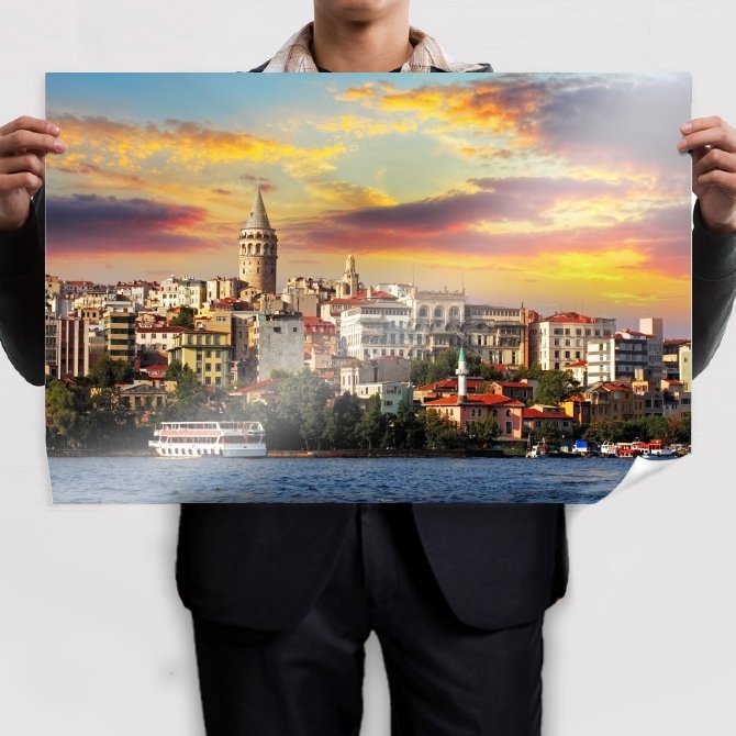 Sunset In Istambul Poster 36x24 inch