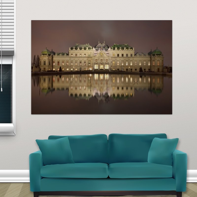 Mansion Palace Reflection Poster 36x24 inch