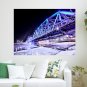 Bridge Night Lights Winter Poster 24x18 inch