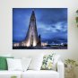Norse Gods At Moonfall Church Cathedral Building Hdr Reykjavik Iceland Poster 24x18 inch