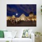 The Louvre Louvre Paris Pyramid Buildings Night Moonlight Timelapse Poster 24x18 inch