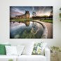 House Fountain Reflection Hdr Mansion Poster 24x18 inch