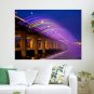 Night Bridge Fountain  Poster 24x18 inch