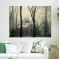 Church Mist Fog Tree Trees  Poster 24x18 inch