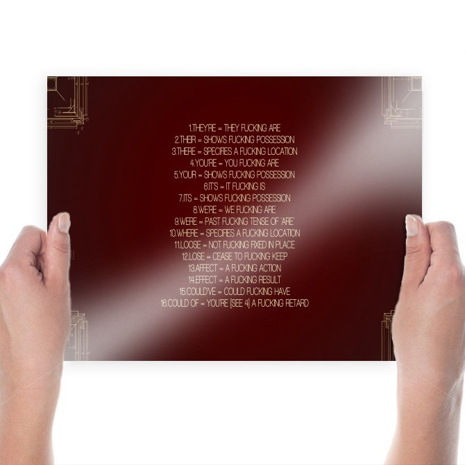 Spelling Grammar Red Definition Poster 24x18 inch