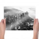 Buildings Skyscrapers Tilt Shift Fog Mist Tv Movie Art Poster 24x18 inch