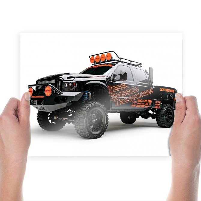 Truck White Ford Super Duty Tv Movie Art Poster 24x18 inch