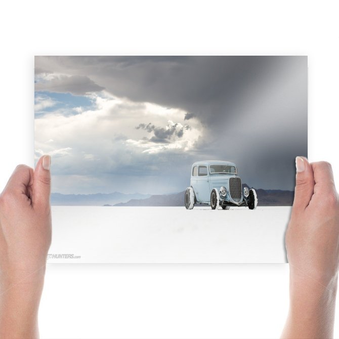Hot Rod Sky Clouds Salt Flat Tv Movie Art Poster 24x18 inch