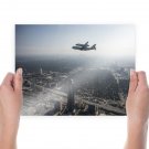 Shuttle Airplane Plane Nasa Houston Buildings Skyscrapers Tv Movie Art Poster 24x18 inch