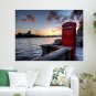 Hdr London Phone Booth River Sunset Tv Movie Art Poster 24x18 inch