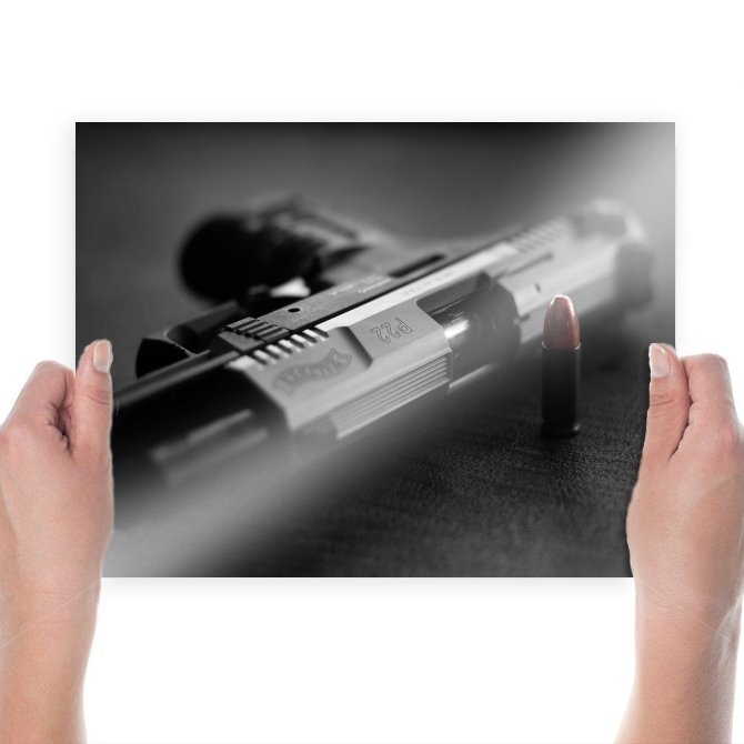 Handgun Macro Bullet Tv Movie Art Poster 24x18 inch