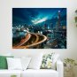 Buildings Skyscrapers Night Freeway Highway Lights Timelapse Tv Movie Art Poster 24x18 inch