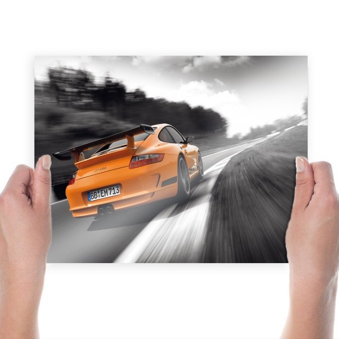 Porsche Motion Blur Tv Movie Art Poster 24x18 inch