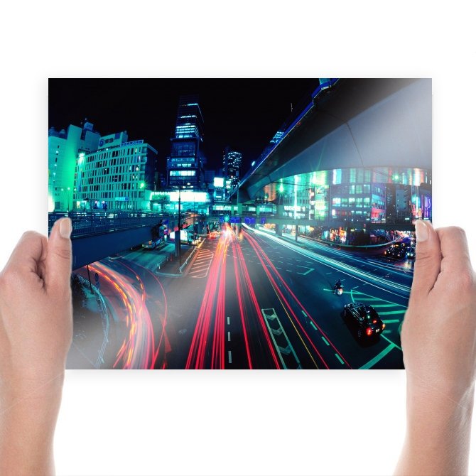 Timelapse Buildings Night Fisheye Street Tv Movie Art Poster 24x18 inch