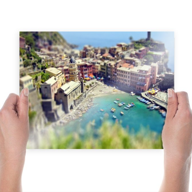 Tilt Shift Cinque Terre Tv Movie Art Poster 24x18 inch