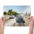 Aston Martin Vantage Burnout Ferrari 458 Italia Tv Movie Art Poster 24x18 inch