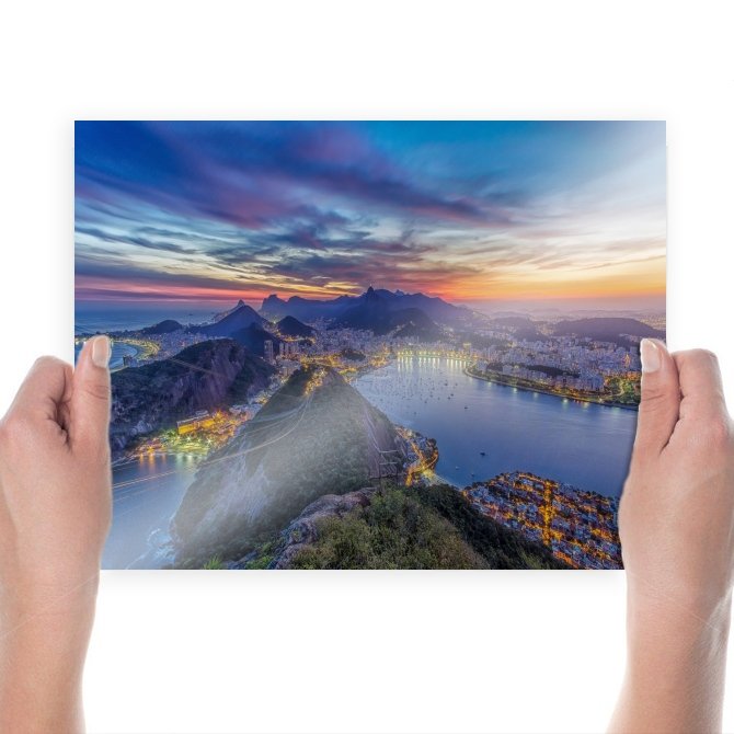 Rio De Janeiro Buildings Coast Sunset Landscape Hdr Tv Movie Art Poster 24x18 inch