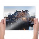 Buildings Bridge River Tv Movie Art Poster 24x18 inch