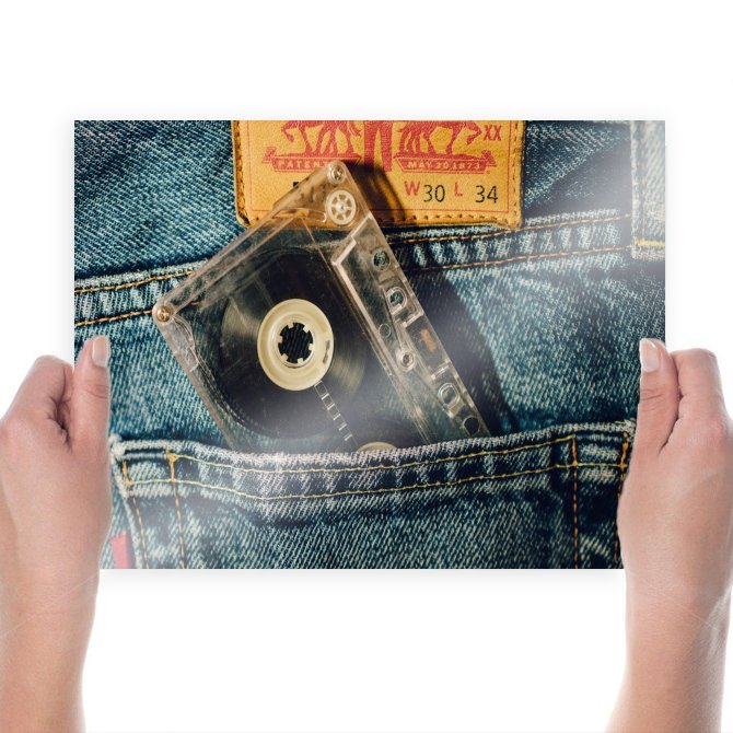 Cassette Pants Pocket Denim Tv Movie Art Poster 24x18 inch