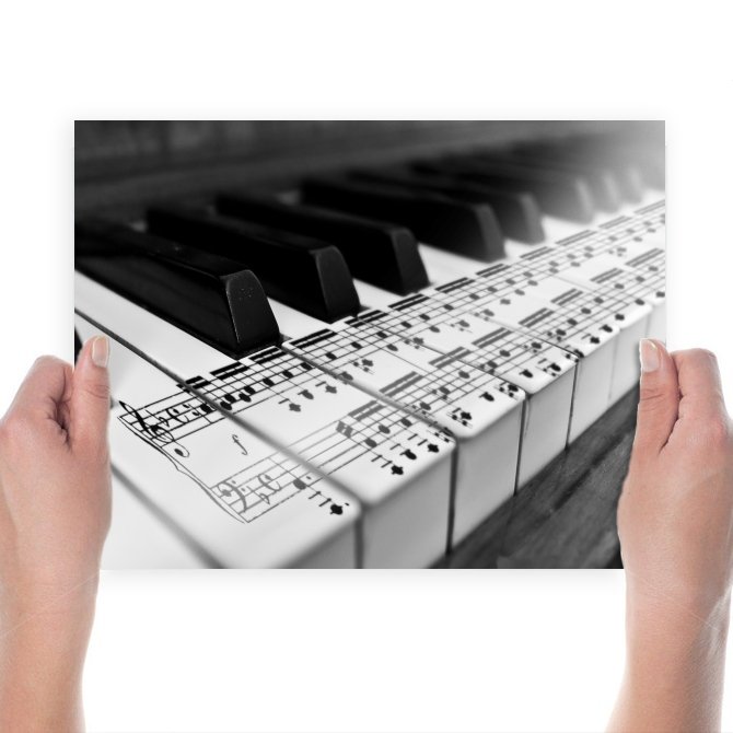 Piano Keys Macro Notes Tv Movie Art Poster 24x18 inch