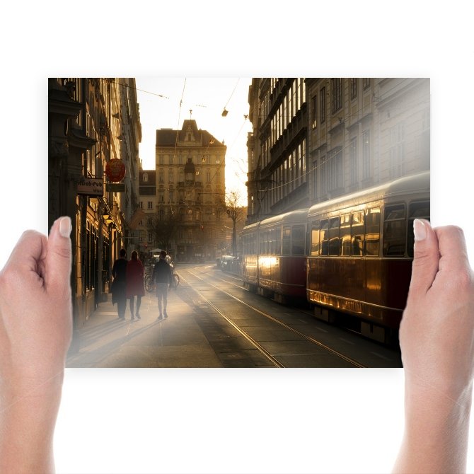 Trolley Buildings Street Vienna Tv Movie Art Poster 24x18 inch