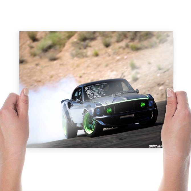Ford Mustang Drift Burnout Smoke Tv Movie Art Poster 24x18 inch