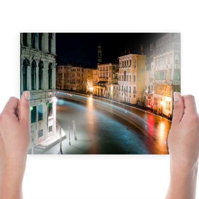 Venice Timelapse Buildings Water Night Tv Movie Art Poster 24x18 inch