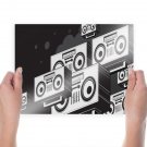 Boombox Stereo Tv Movie Art Poster 24x18 inch