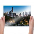 New York Buildings Skyscrapers Central Park Carnival Picnic Trees Tv Movie Art Poster 24x18 inch