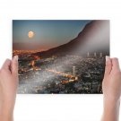 Moon Landscape Buildings Cape Town Tv Movie Art Poster 24x18 inch
