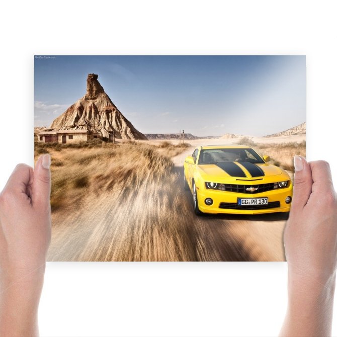 Chevrolet Camaro Motion Blur Desert Tv Movie Art Poster 24x18 inch