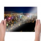 Hong Kong Buildings Skyscrapers Night Tilt Shift Lights Tv Movie Art Poster 24x18 inch