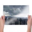 New York Buildings Skyscrapers Storm Clouds Tv Movie Art Poster 24x18 inch