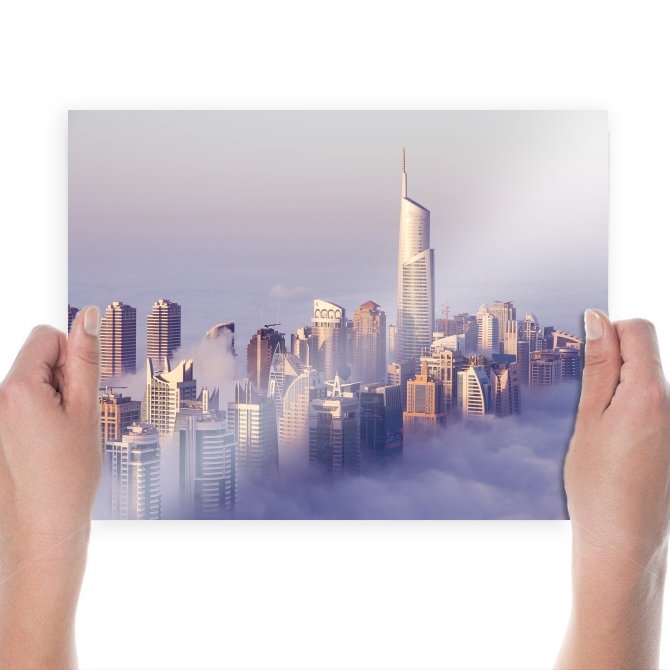 Buildings Skyscrapers Fog Mist Tv Movie Art Poster 24x18 inch