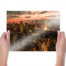 Tokyo Buildings Skyscrapers Tokyo Tower Tower Tv Movie Art Poster 24x18 inch