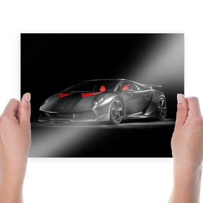 Lamborghini Sesto Elemento Black Tv Movie Art Poster 24x18 inch