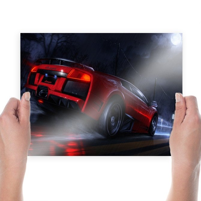 Lamborghini Murcielago Hdr Drawing Sketch Rain Tv Movie Art Poster ...