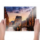 Hamburg Buildings River Tv Movie Art Poster 24x18 inch