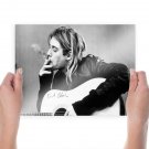 Kurt Cobain Guitar Smoking Cigarette Tv Movie Art Poster 24x18 inch