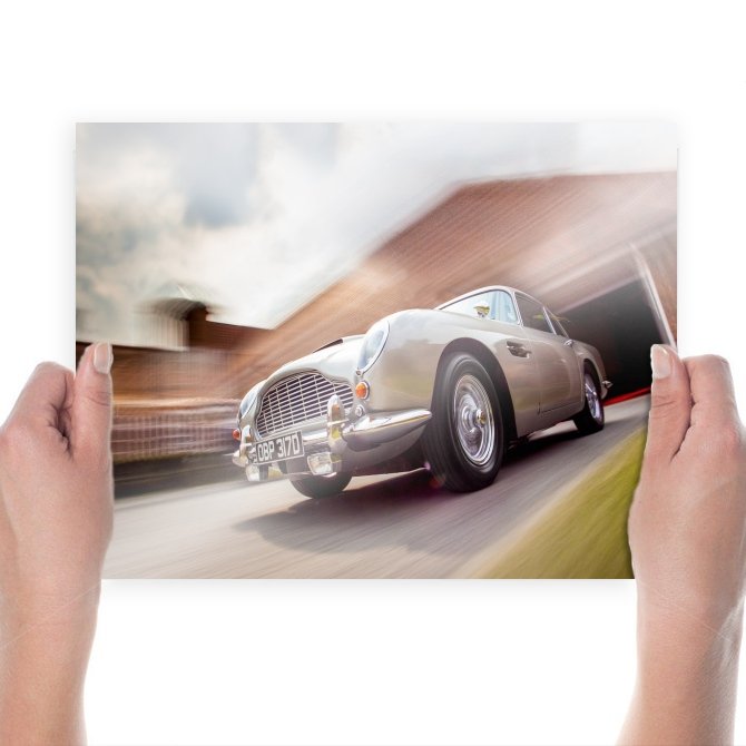 Aston Martin Classic Car Classic Motion Blur Db5 Tv Movie Art Poster 24x18 inch