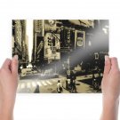 New York Buildings Skyscrapers Street Taxi Tv Movie Art Poster 24x18 inch