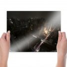 Buildings Skyscrapers Night Timelapse Tv Movie Art Poster 24x18 inch