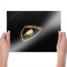 Lamborghini Logo Water Drops Macro Tv Movie Art Poster 24x18 inch