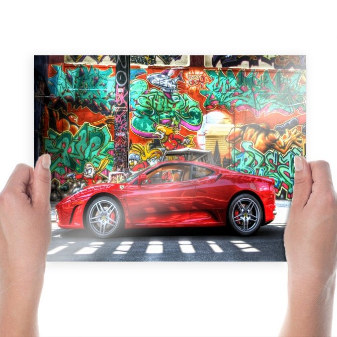 Ferrari F430 Hdr Graffiti Tv Movie Art Poster 24x18 inch