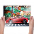 Ferrari F430 Hdr Graffiti Tv Movie Art Poster 24x18 inch