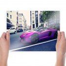 Lamborghini Aventador Purple Tv Movie Art Poster 24x18 inch